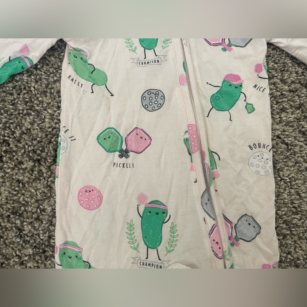 Angel Dear Baby Pickleball Bamboo Pajamas Size 0-3 Months - Picture 4 of 6